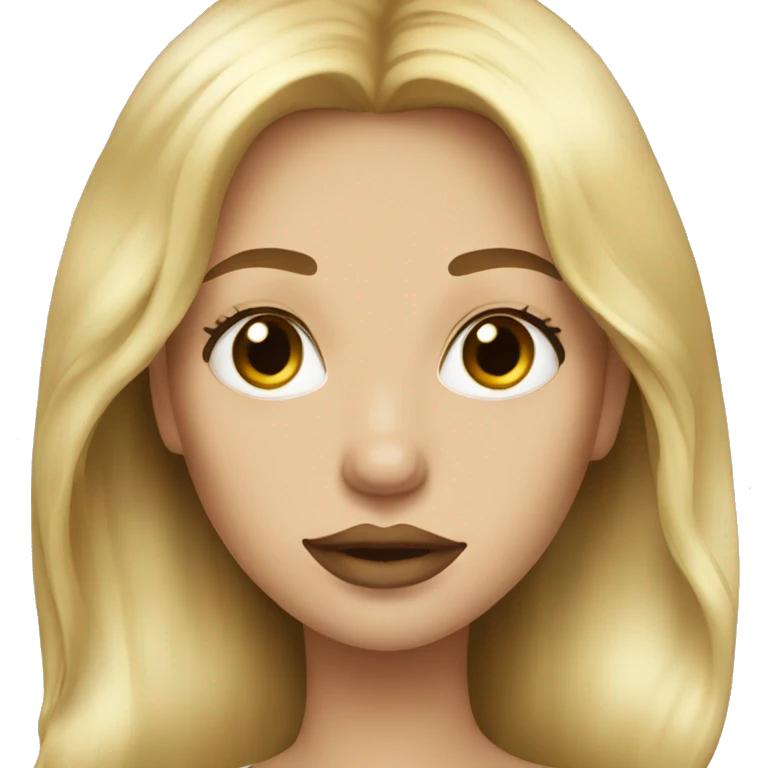 blonde long hair with big lips emoji