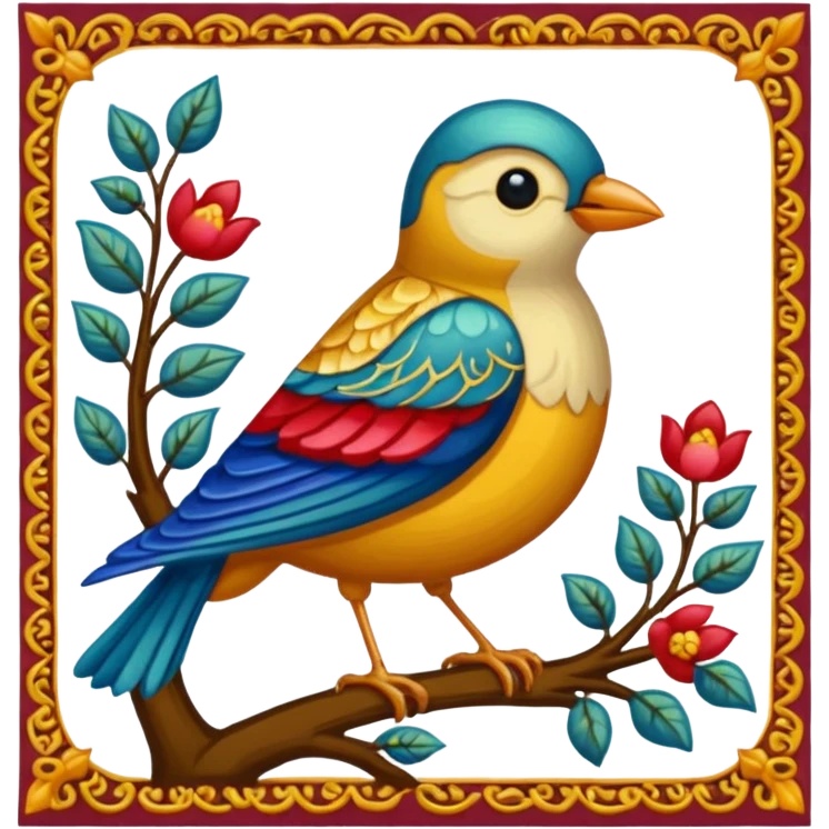a bird like on medieval tapestries emoji