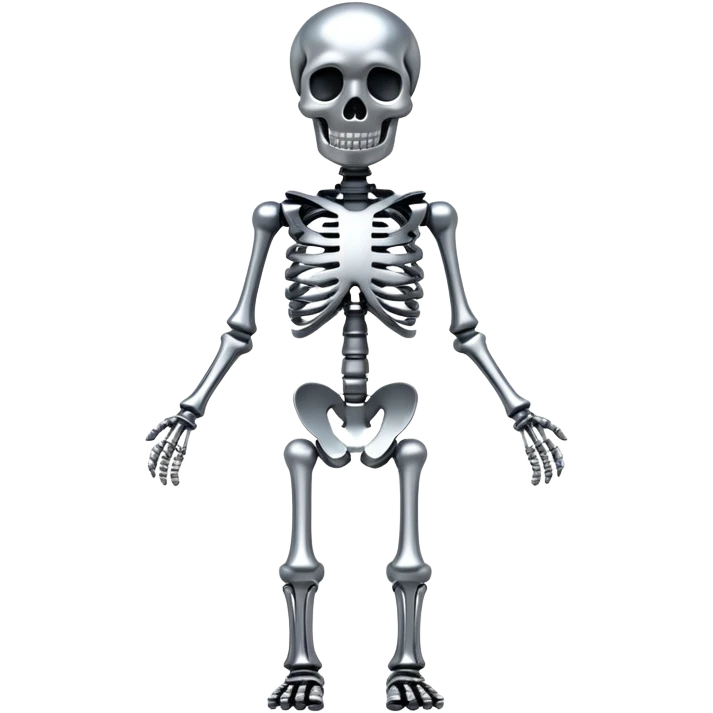 A ￼skeleton made out of metal￼ emoji
