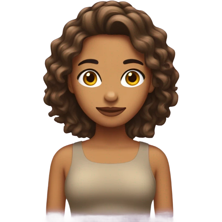 Chica Blanca con pelo cafe emoji