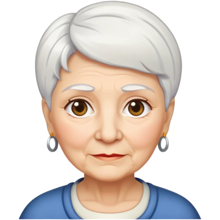 Una abuela italiana pelo corto blanco  emoji
