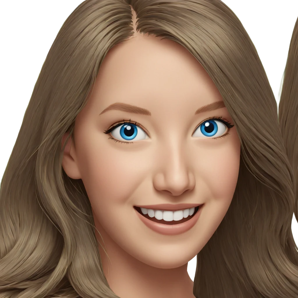 smiling girl with blue eyes emoji