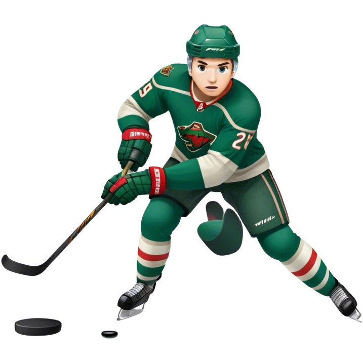 White Minnesota wild hockey player shooting puck emoji