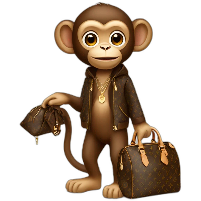 monkey with louis vuitton clothing emoji