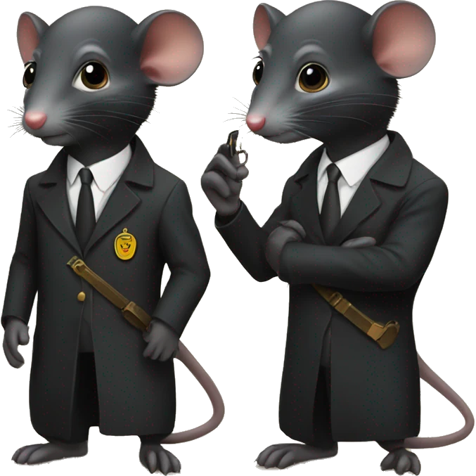 Black rat as a spy emoji