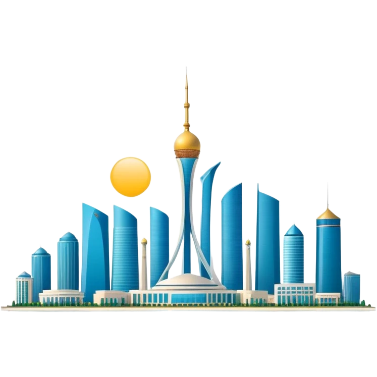Astana skyline with Bayterek Tower, the capital city of Kazakhstan emoji