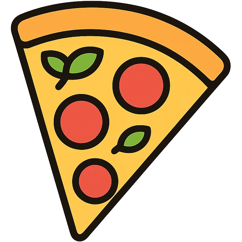 colored icon of a Margherita pizza slice emoji