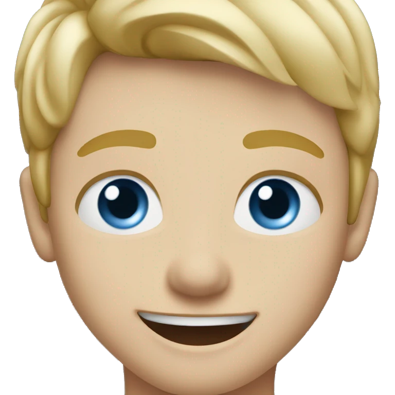 blond boy blue eyes dancing emoji