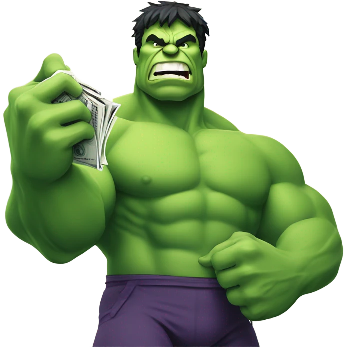 Hulk offering money emoji