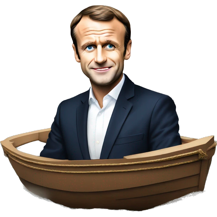 Emmanuel Macron dans un bateau  emoji