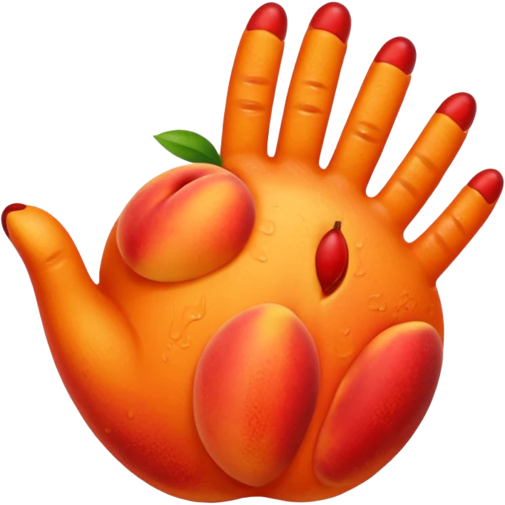 Peach with hand prints on them emoji