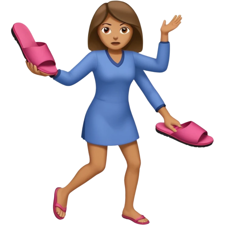 Terlik fırlatan anne emoji