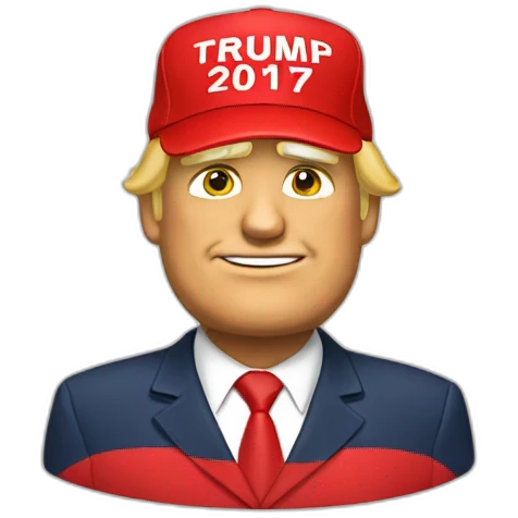 Donald Trump with red cap emoji