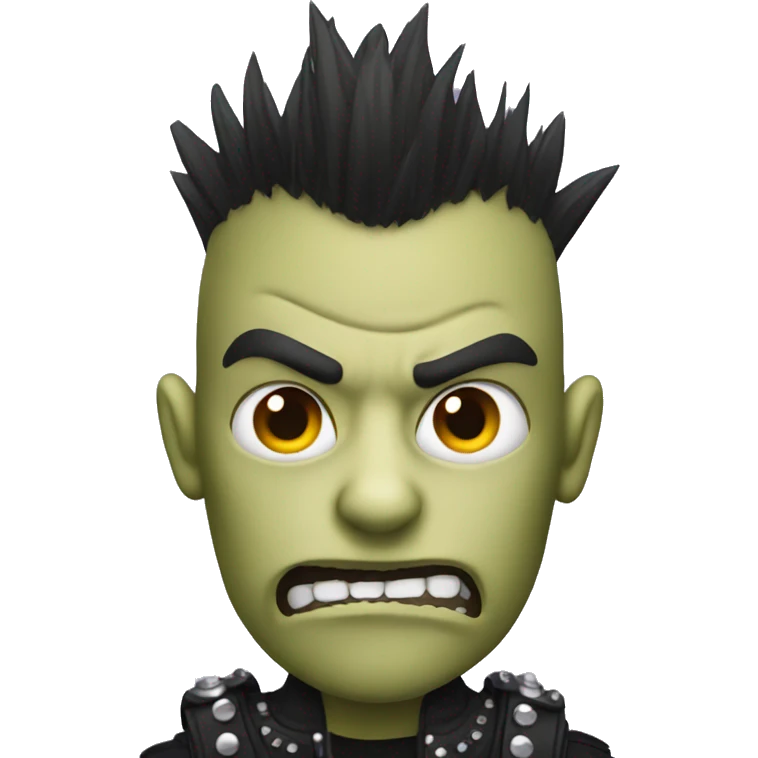 scary punk guy with mohawk emoji