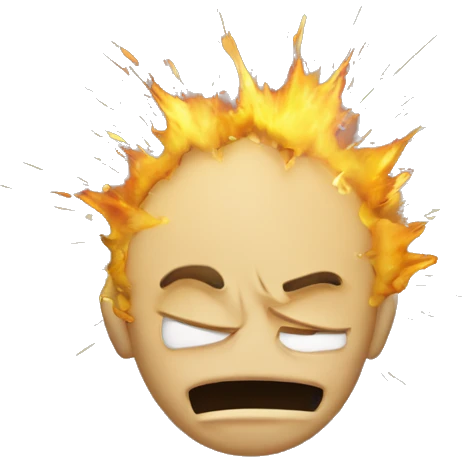 Doubtful face emoji with exploding head
 emoji