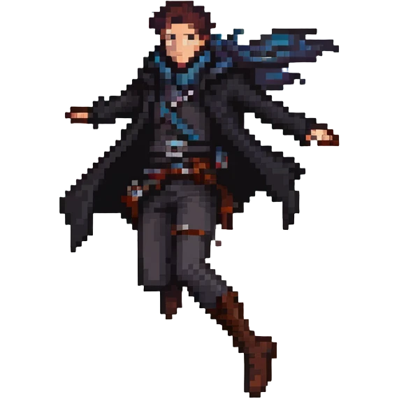 mistborn character jumping between buildings at night emoji