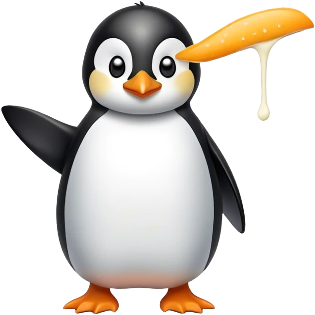 Penguin eating ranch emoji