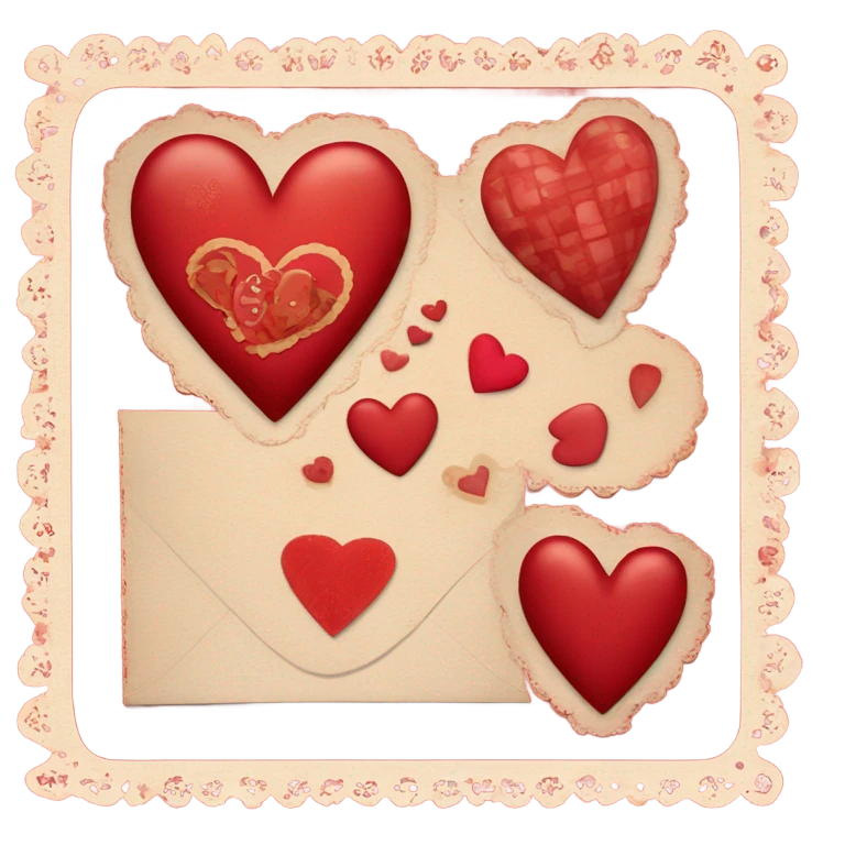 vintage valentine’s day card red emoji