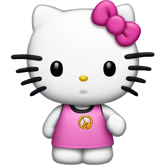Hello kitty with the peace sign  emoji