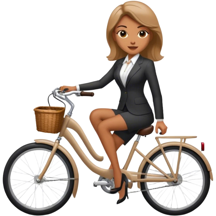 Business woman with a suite on a bike emoji