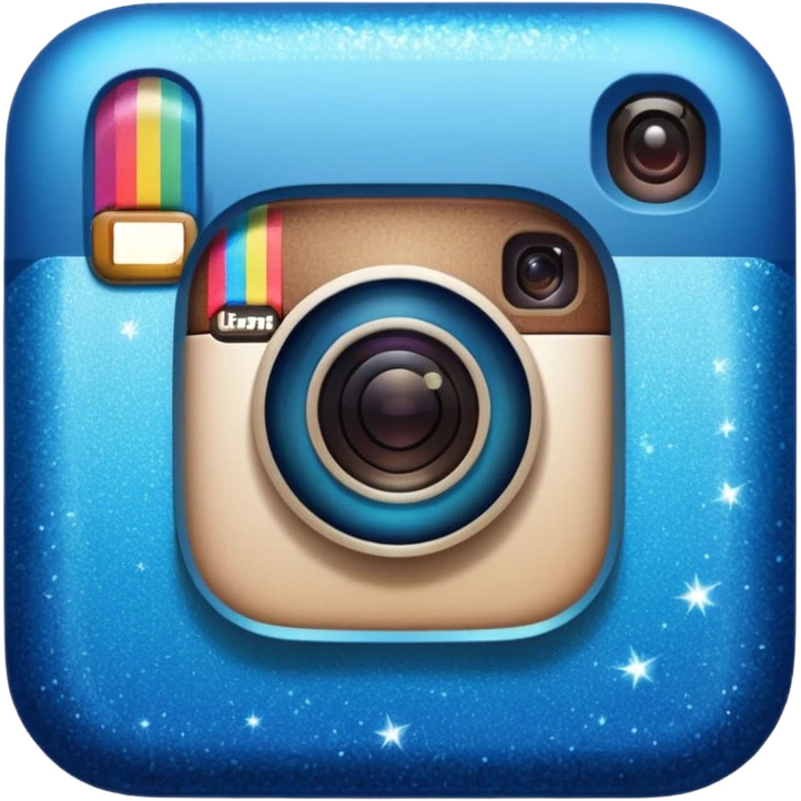 icon instagram glitter blue emoji