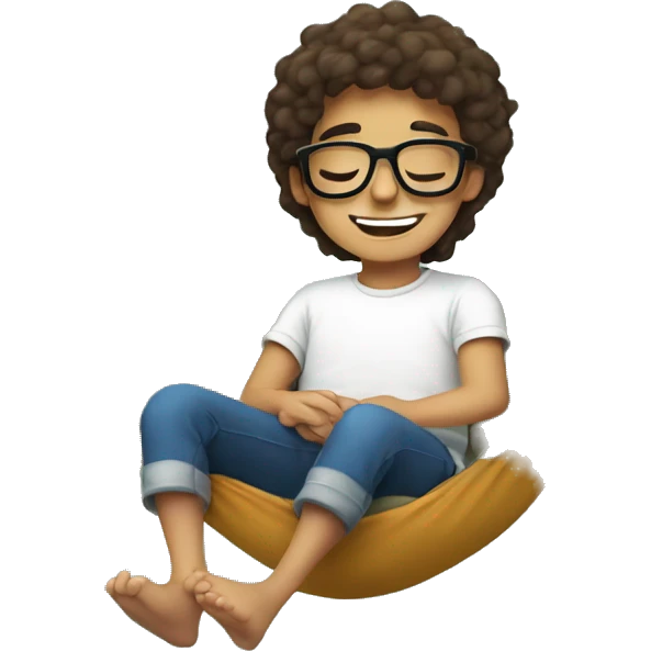smiling boy with glasses meme sleeping in a hammock  emoji
