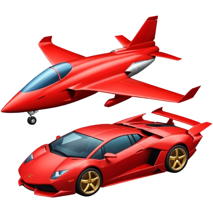plane and red lamborgini emoji
