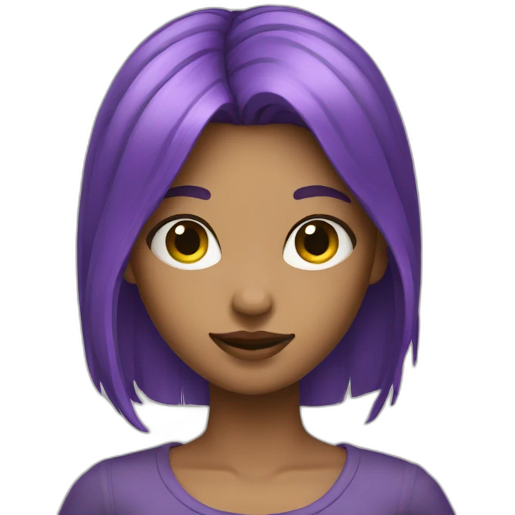 two girls with green and purple hair emoji