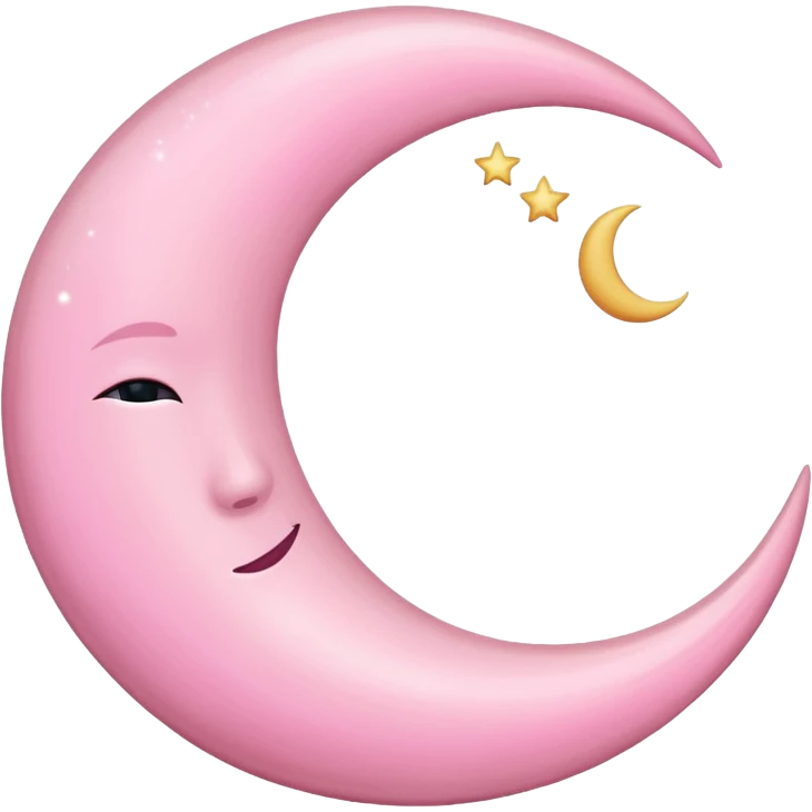 Pink crescent moon emoji