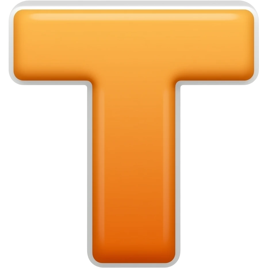 a orange  letter  t have desingn in it emoji