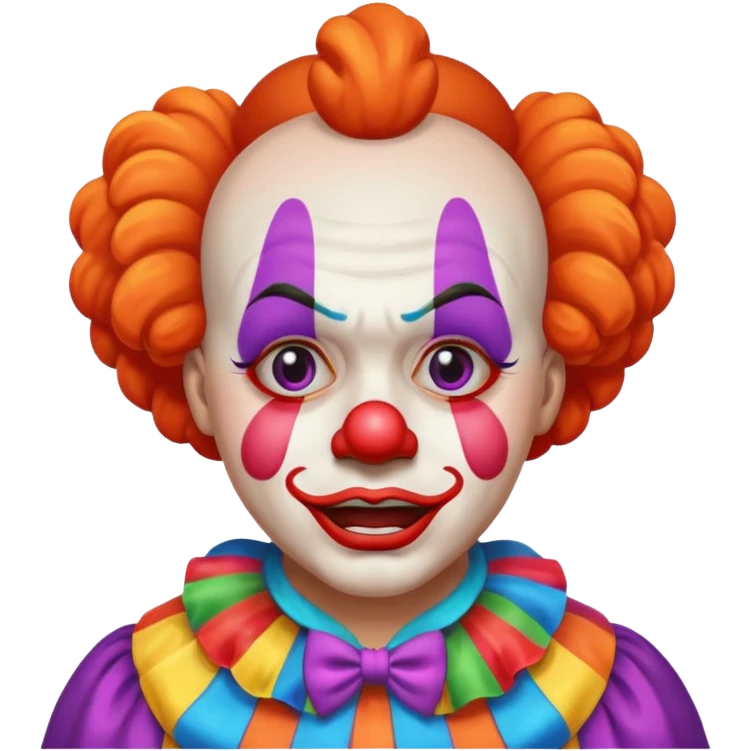 clowns with crying 😢 face without tears along with some body emoji