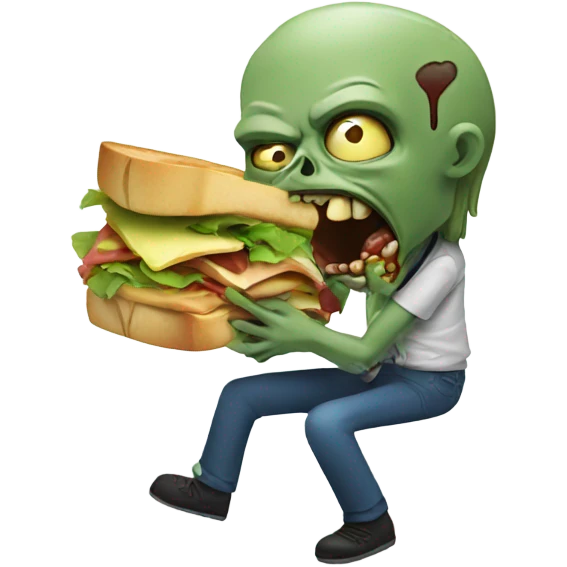 Zombie eating sandwich  emoji