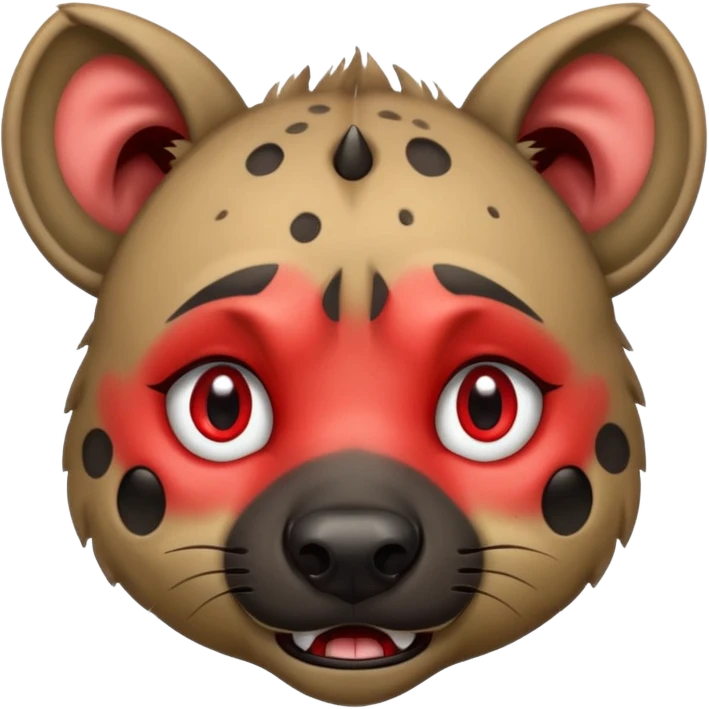 Hyena very sad crying but red eyes emoji