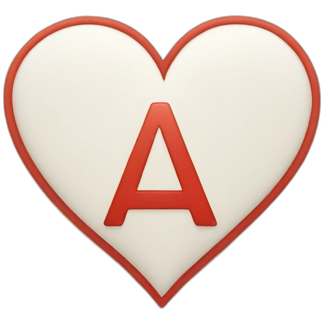 heart with the lettre A in it emoji