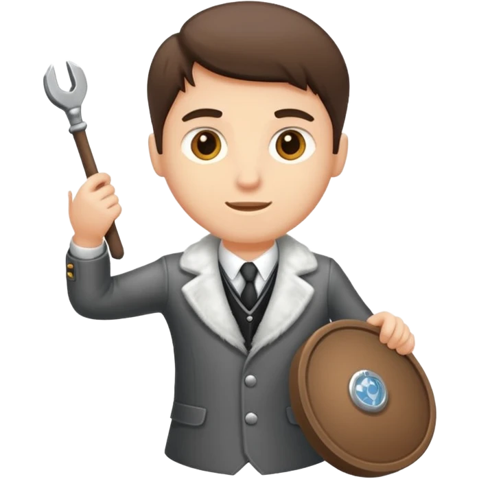 Ministrante maschio con pisside e camice emoji