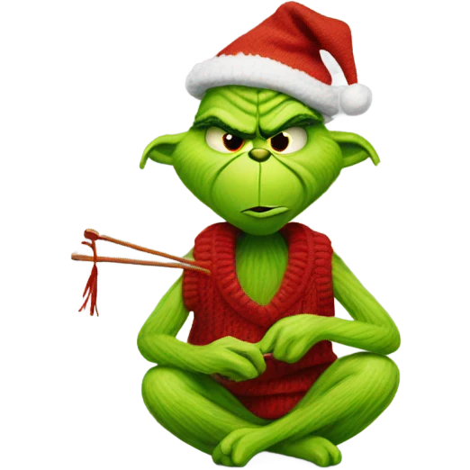 grinch knitting emoji