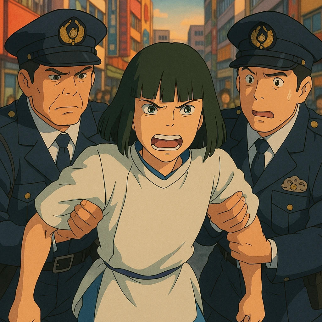 kohaku He is arrested by the police. emoji