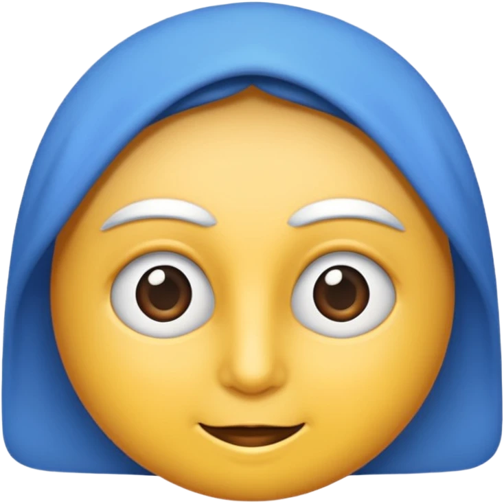 Beyaz göğüs hizasında düz saçları,mor-mavi karışımı göz rengi olan, bembeyaz tenli bir erkek emoji