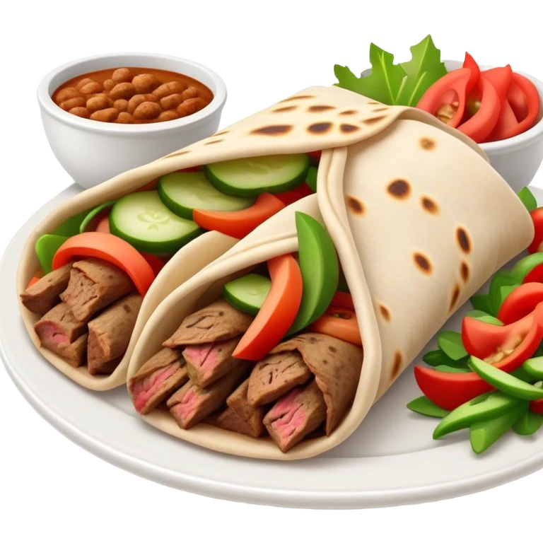 cinematic-realistic-gyros-dish-emoji,-showcasing-succulent,-spiced-meat-wrapped-in-pita-with-fresh-vegetables-rendered-with-lifelike-detail-and-dynamic,-appetizing-lighting. emoji