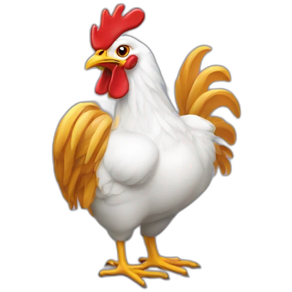 Poule qui boit de la bière emoji