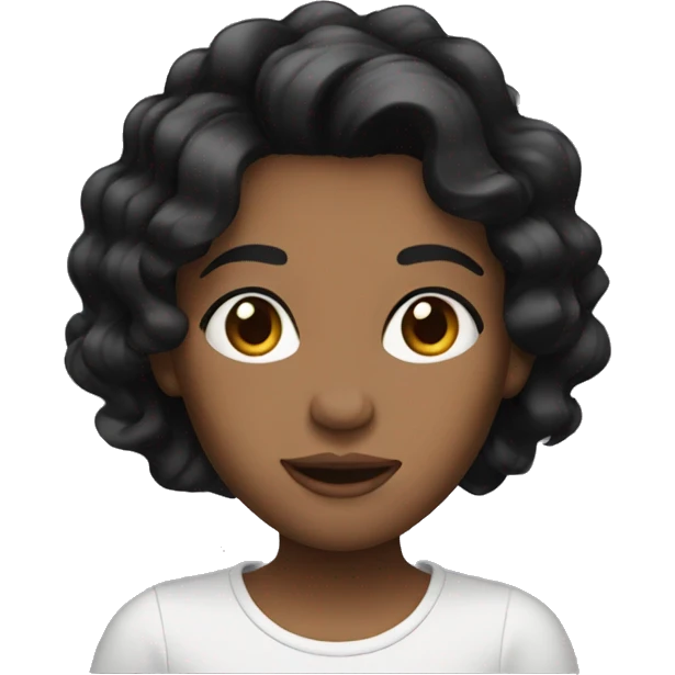 She black hair  emoji