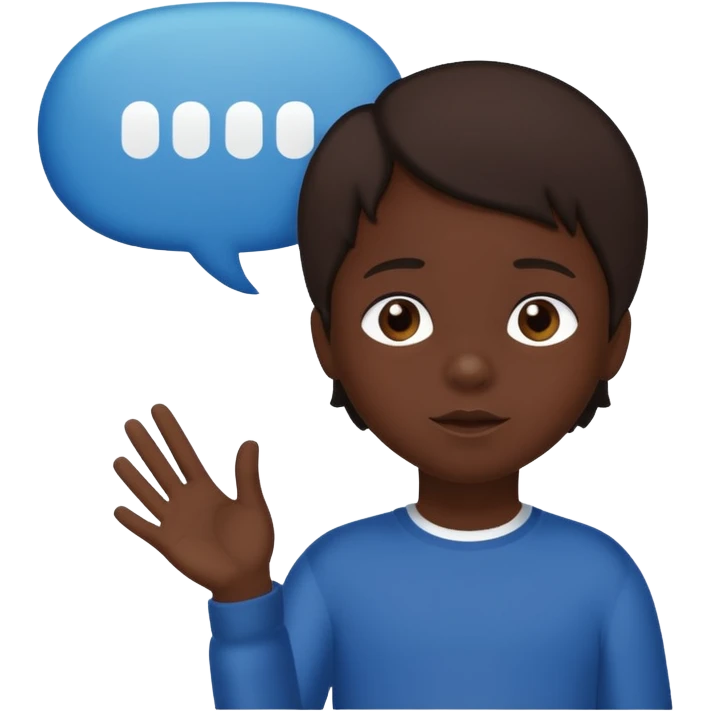 child silhouette with speech bubble emoji