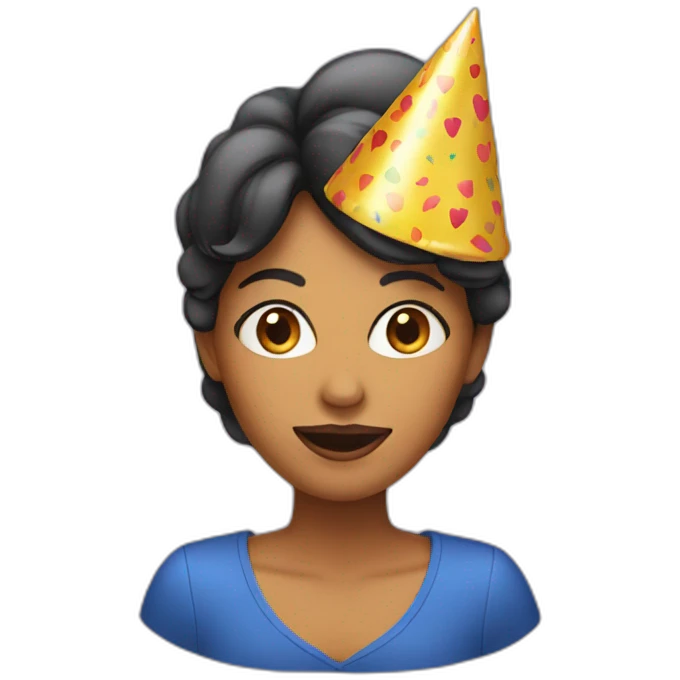 woman with party hat emoji