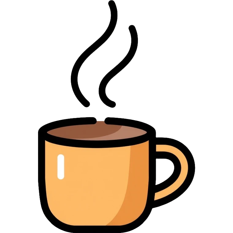 A simple steaming coffee cup emoji