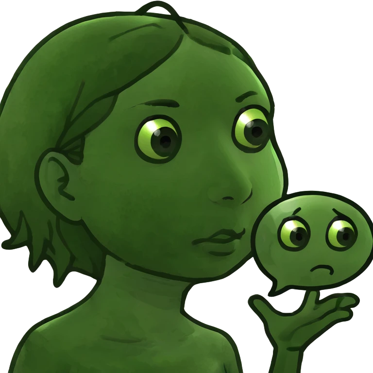 Girl with thinking bubble emoji