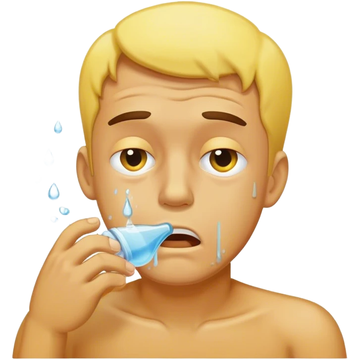 Man Vomiting a yellow bone and water emoji