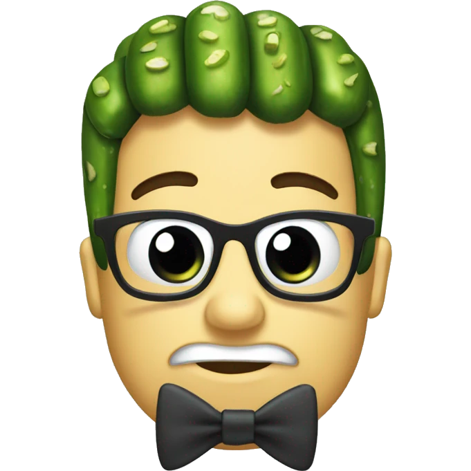 Pickle with bow tie emoji