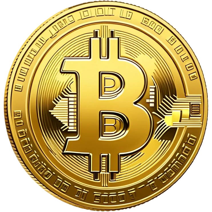 Bitcoin cryptocurrency gold coin with the B symbol emoji