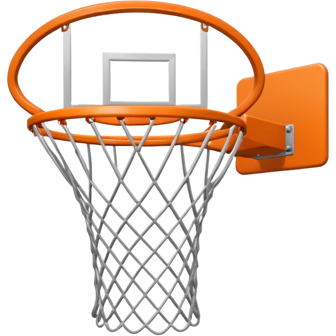 basketball hoop object icon, backboard and rim, net details, 3D cartoon, mobile game icon style, centered, clean background, no text, no watermark
 emoji