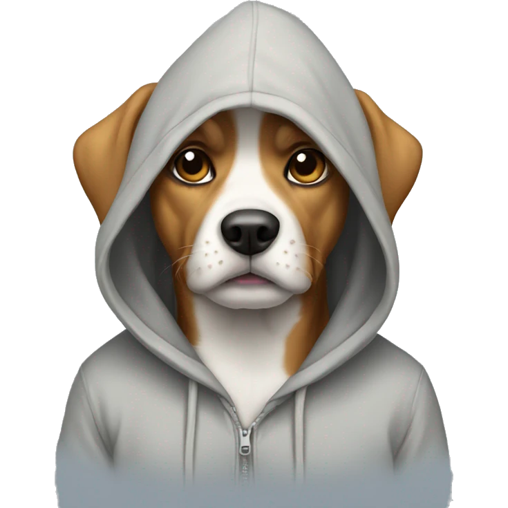 Dog wearing hoodie emoji